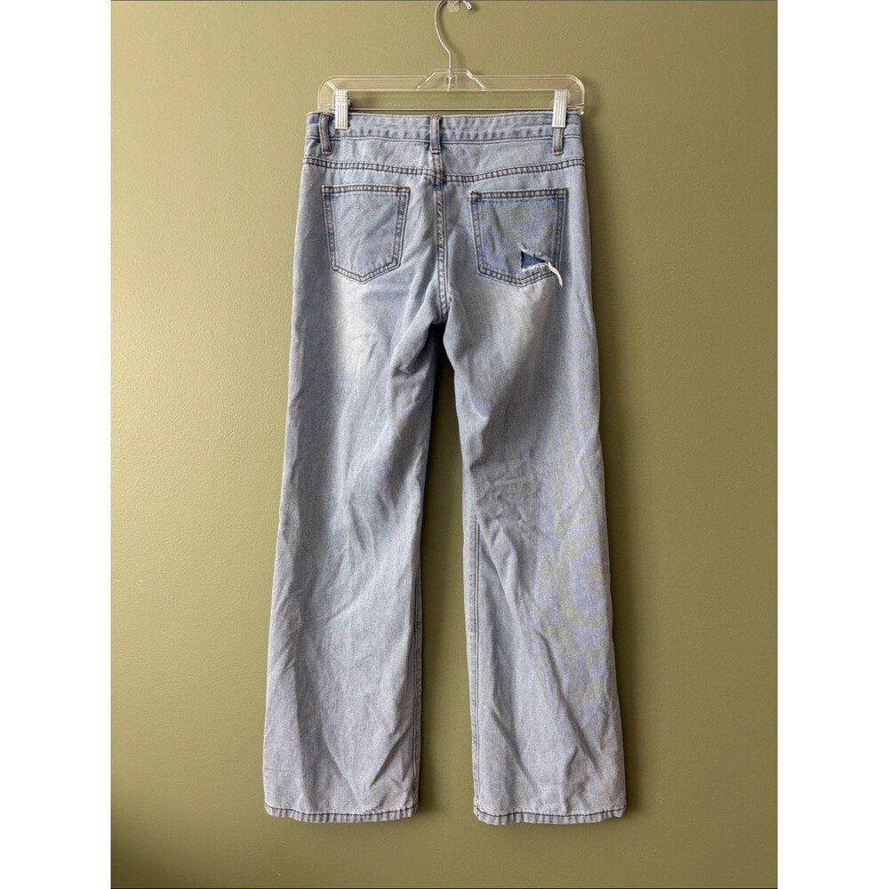 That's So Fetch Low Rise Baggy Fit Wide Leg Cotton Jeans Light Wash Sz US 2 - Picture 5 of 7
